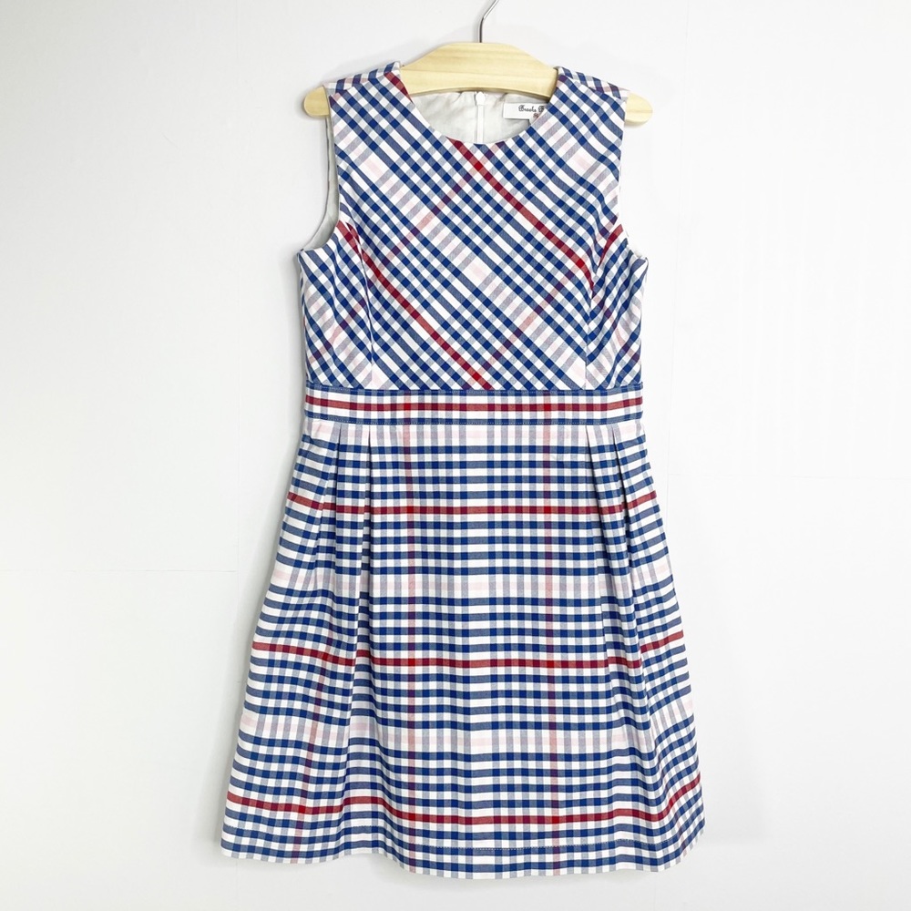 BROOKS BROTHERS Girls Sleeveless Plaid A-Line Dress - Size 7/8